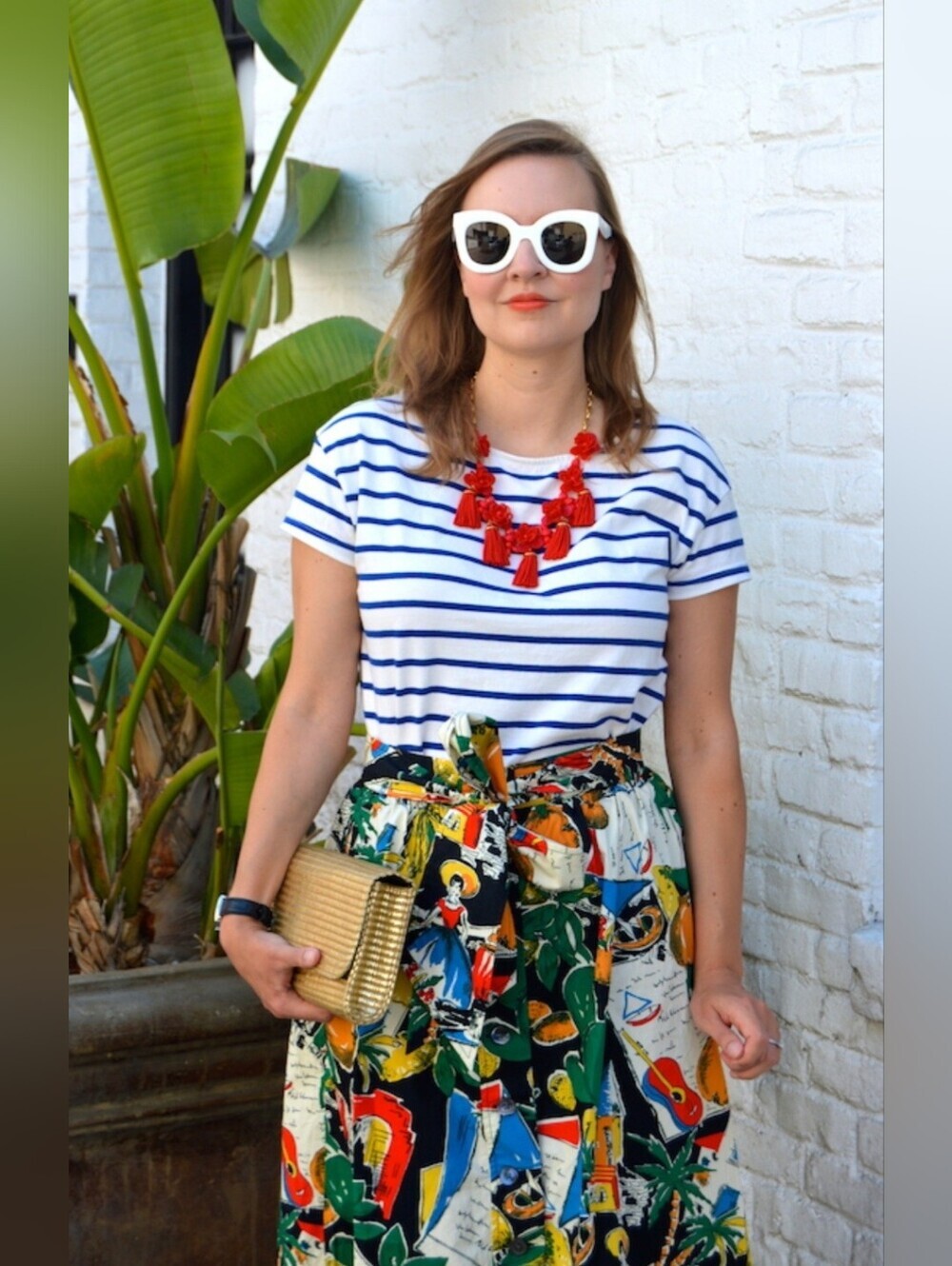 J. CREW " POSTCARD PRINT" MIDI SKIRT W/ BUTTON- UP FRONT AND TIE WAIST. SIZE 00.